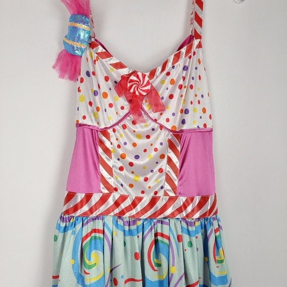 Candy Lollipop Peppermint Womens Halloween Dress Juniors Large 13 15 Colorful - Picture 3 of 14